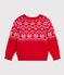 Children's wool and cotton jacquard jumper red/multicolor