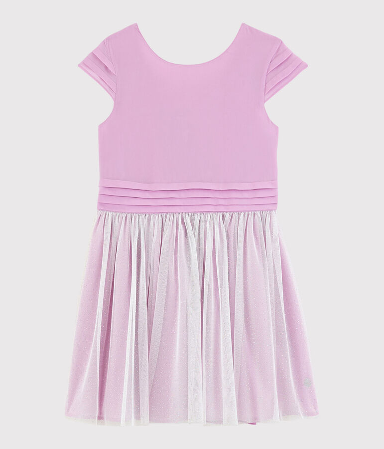 Girls' Cr&ecirc;pe and Tulle Formal Dress pink