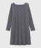 Women's Long-Sleeved Dress SMOKING blue/COQUILLE beige