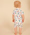Babies' Short Cotton Playsuit MARSHMALLOW white/MULTICO white