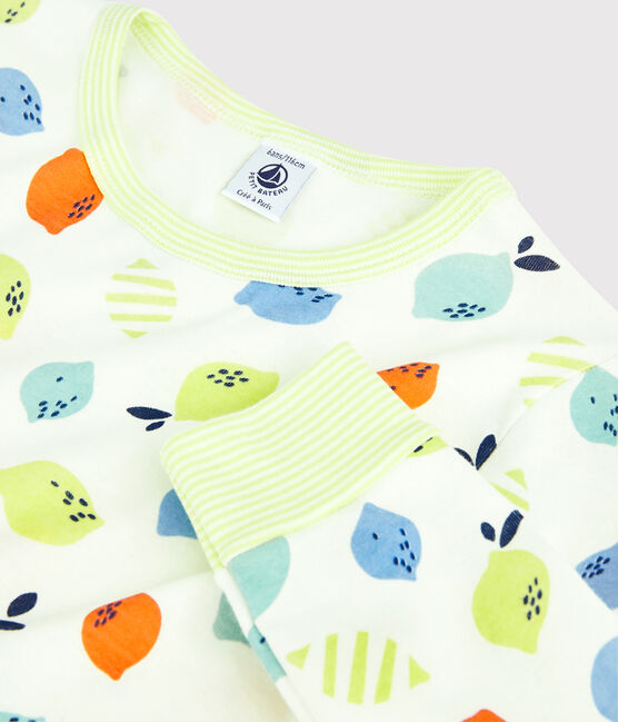 Unisex Lemon Pattern Organic Cotton Pyjamas MARSHMALLOW white/MULTICO white