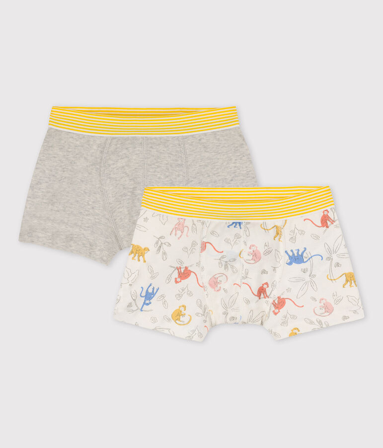 Boys' Monkey Themed Organic Cotton Boxer Shorts - 2-Pack multicolor