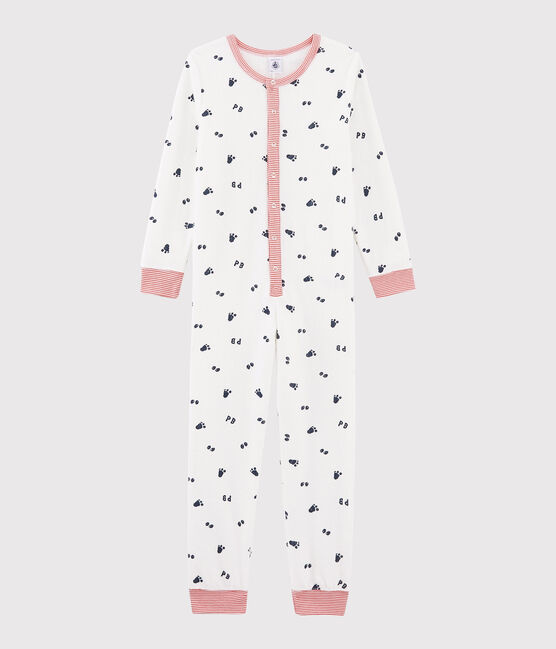 Boys' Jumpsuit in Brushed Terry MARSHMALLOW white/MEDIEVAL blue