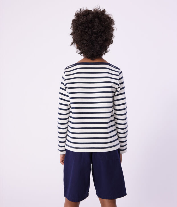 Children's Unisex Organic Cotton Breton Top white/blue