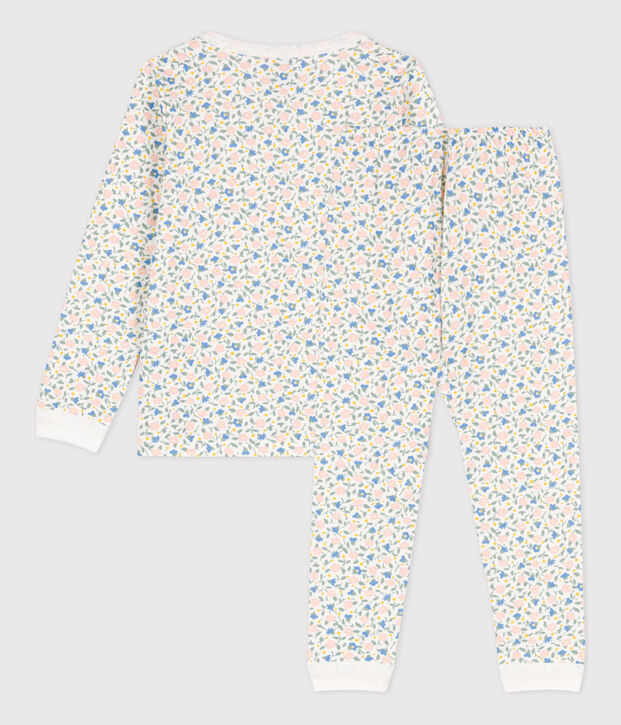 Girls' Floral Tube Knit Pyjamas white/multicolor