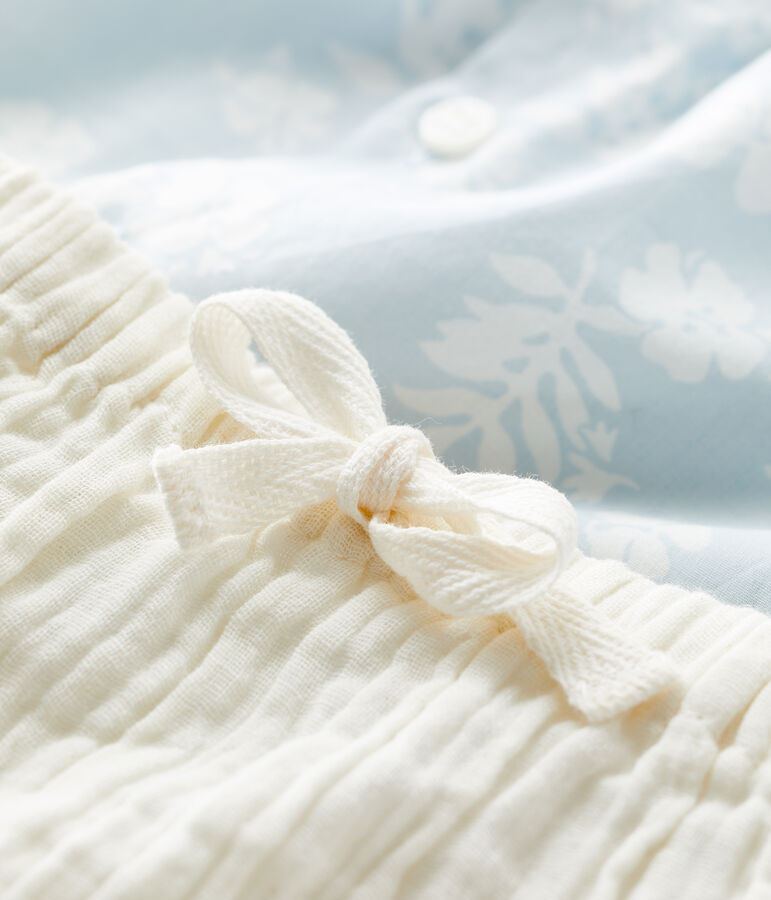 Babies' Organic Poplin Hawaii Print Clothing - 2-Piece Set blue/white