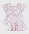 Children's short-sleeved printed cotton dress MARSHMALLOW white/MULTICO white