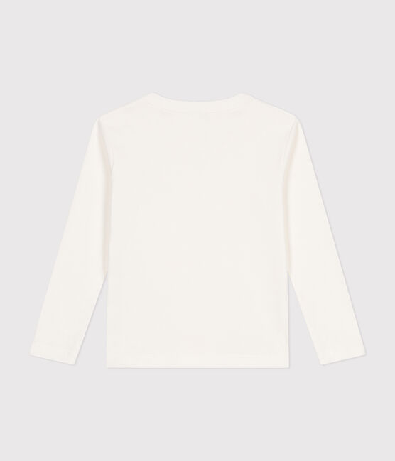 Children's long-sleeved rib knit unisex t-shirt MARSHMALLOW white