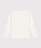 Children's long-sleeved rib knit unisex t-shirt MARSHMALLOW white