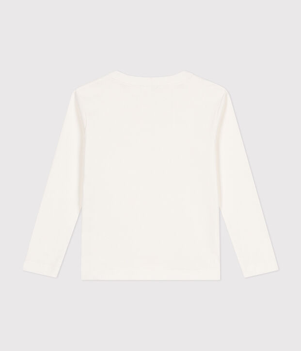 Children's long-sleeved rib knit unisex t-shirt white
