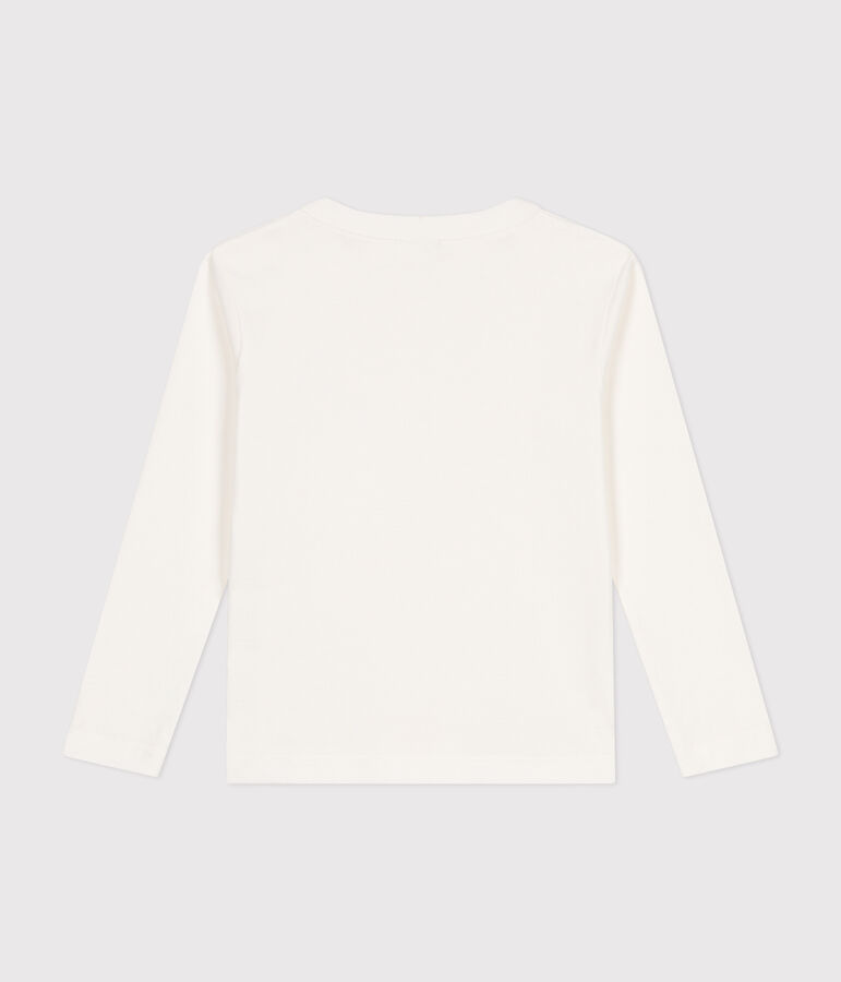 Children's long-sleeved rib knit unisex t-shirt white