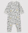 Baby boy's long playsuit BELUGA grey/MULTICO white