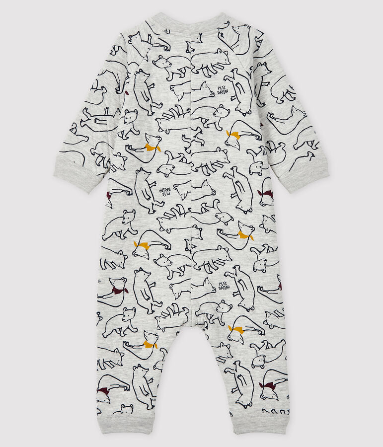 Baby boy's long playsuit BELUGA grey/MULTICO white
