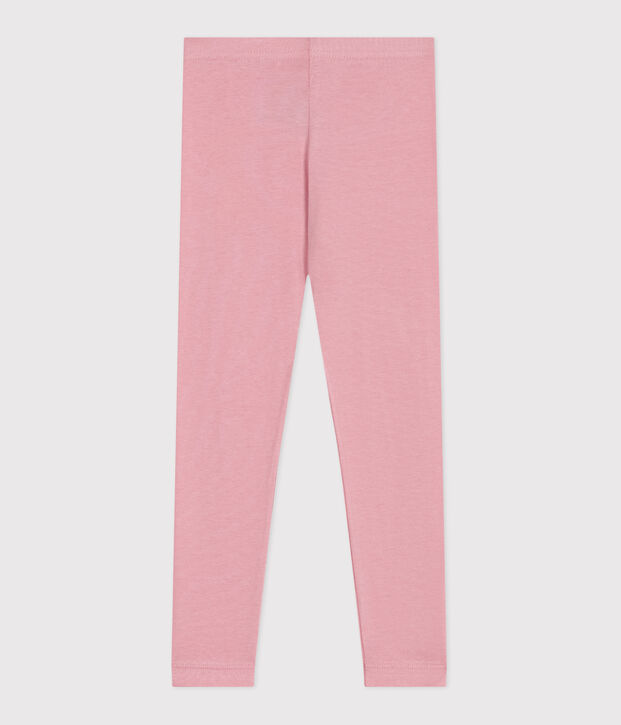 Children's plain cotton leggings pink