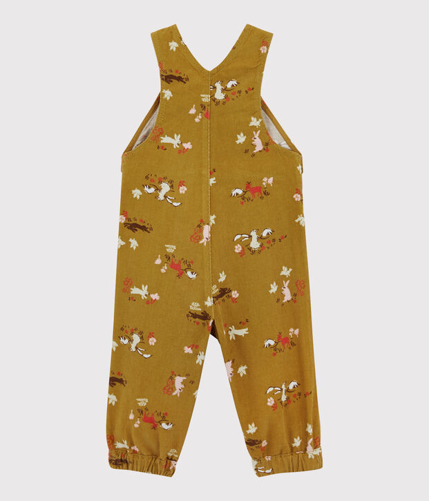 Babies' Velour Dungarees yellow/multicolor