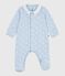 Babies' whale print cotton pyjama suit with a collar TOUDOU blue/MARSHMALLOW white