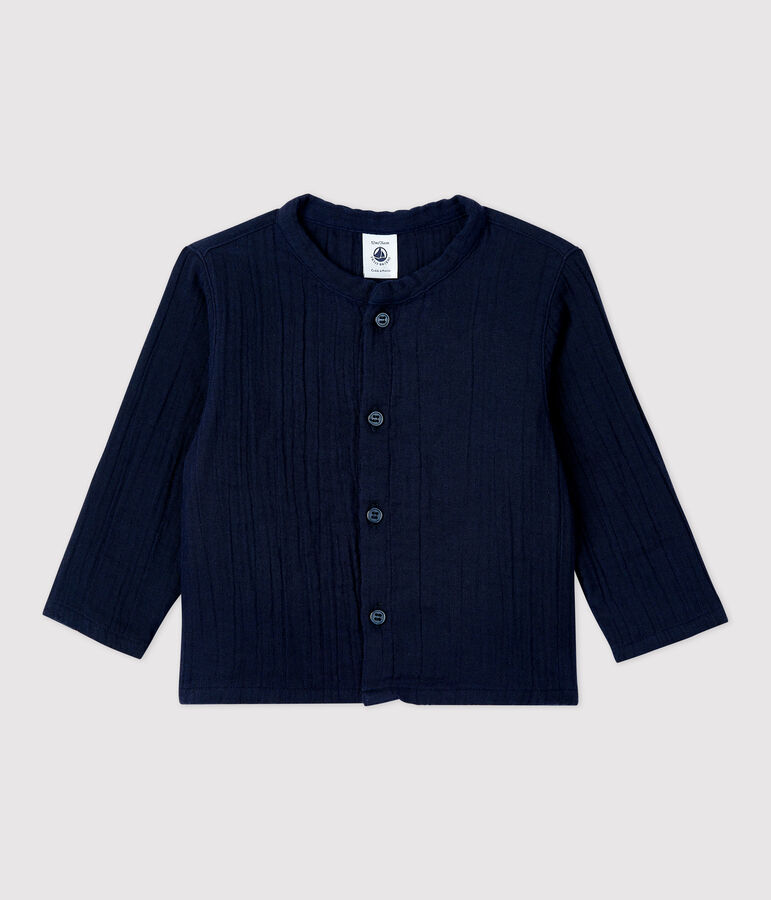 Babies' Organic Cotton Gauze Shirt blue