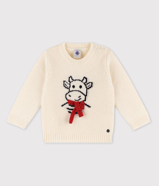 Baby Boys' Long-Sleeved Sweatshirt MARSHMALLOW white/MULTICO white