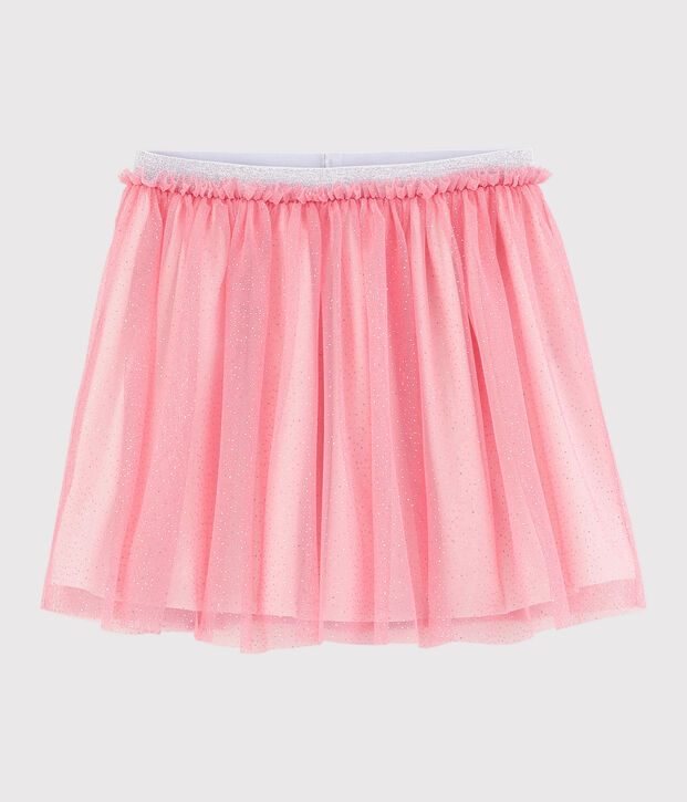 Girls' Glittery Tulle Skirt pink/grey
