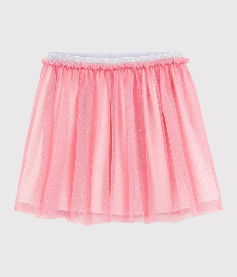 Girls' Glittery Tulle Skirt pink/grey