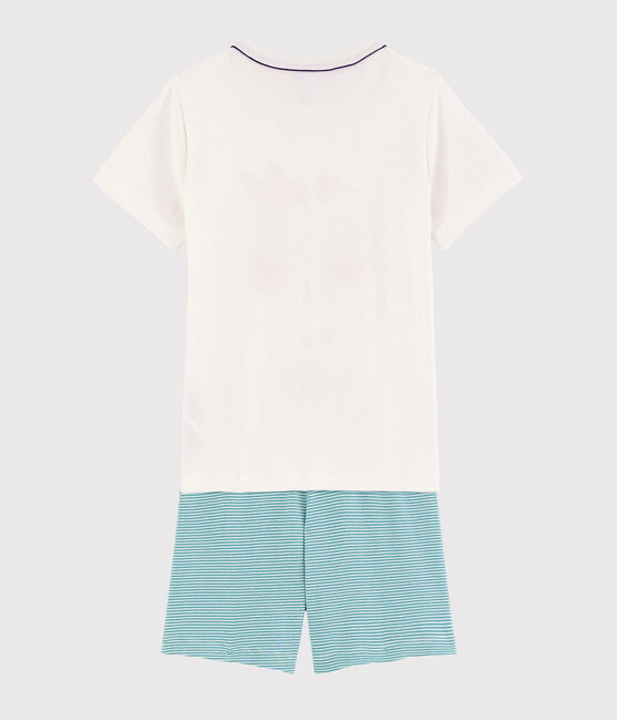 Boys' Fruit Motif Cotton Short Pyjamas MARSHMALLOW white/MULTICO white