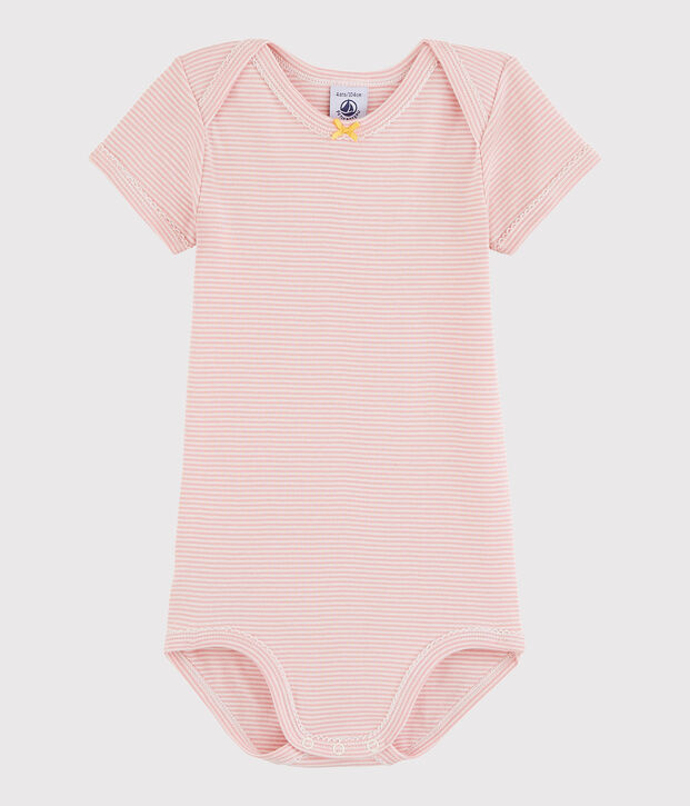 Baby Girls' Short-Sleeved Bodysuit pink/white