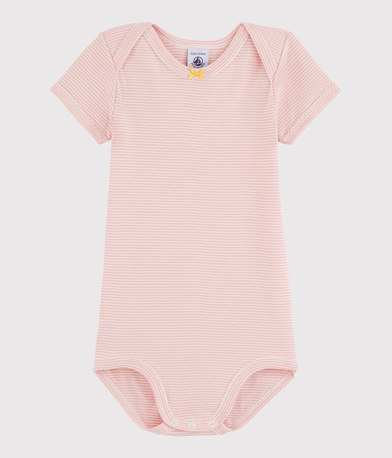 Baby Girls' Short-Sleeved Bodysuit pink/white