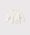 Baby top in wool and cotton LAIT white