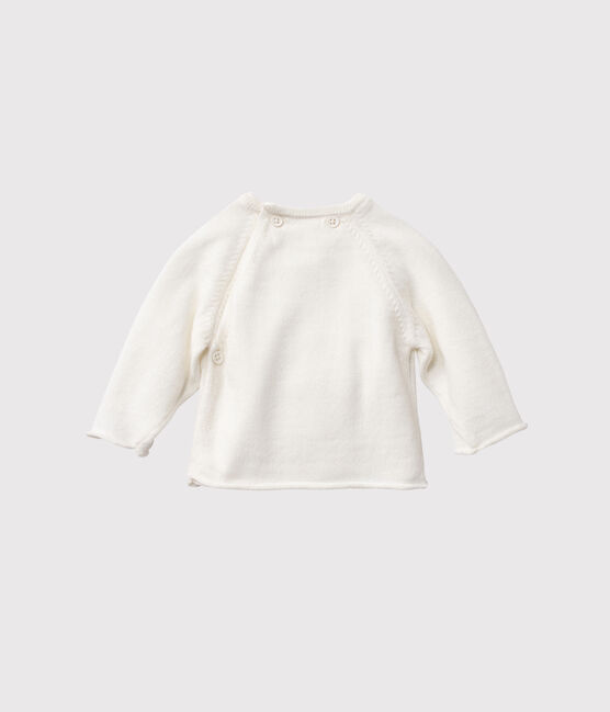Baby top in wool and cotton LAIT white