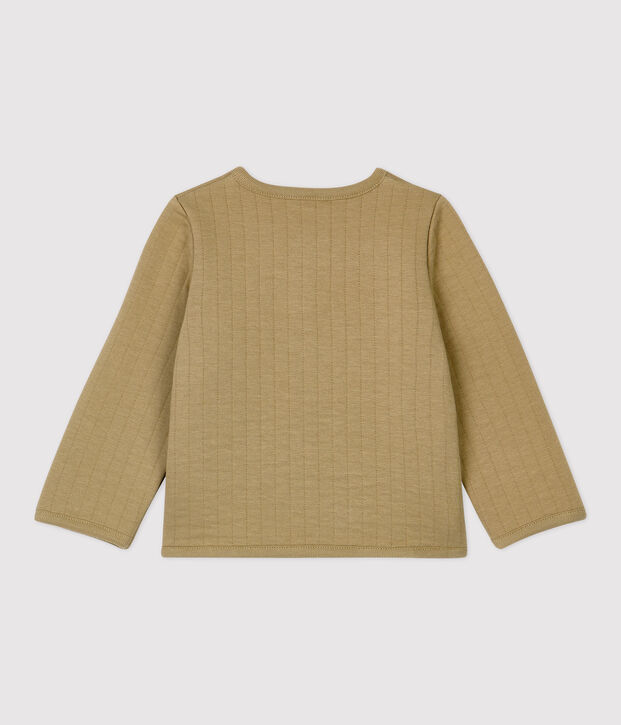 Babies' Quilted Tube Knit Cardigan beige
