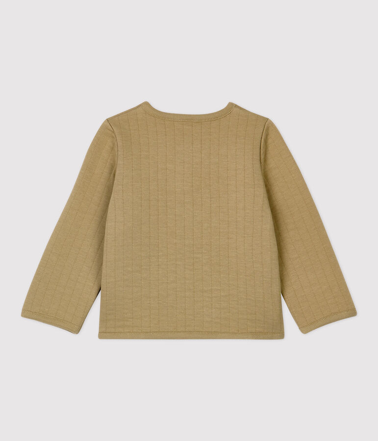 Babies' Quilted Tube Knit Cardigan beige