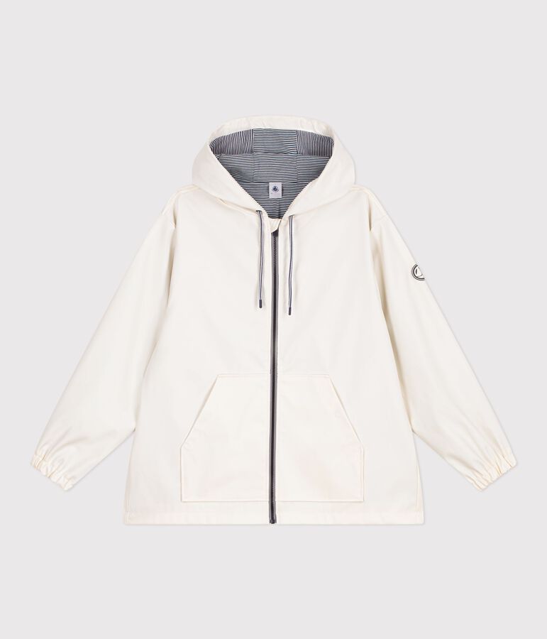 Women's short raincoat Ecru