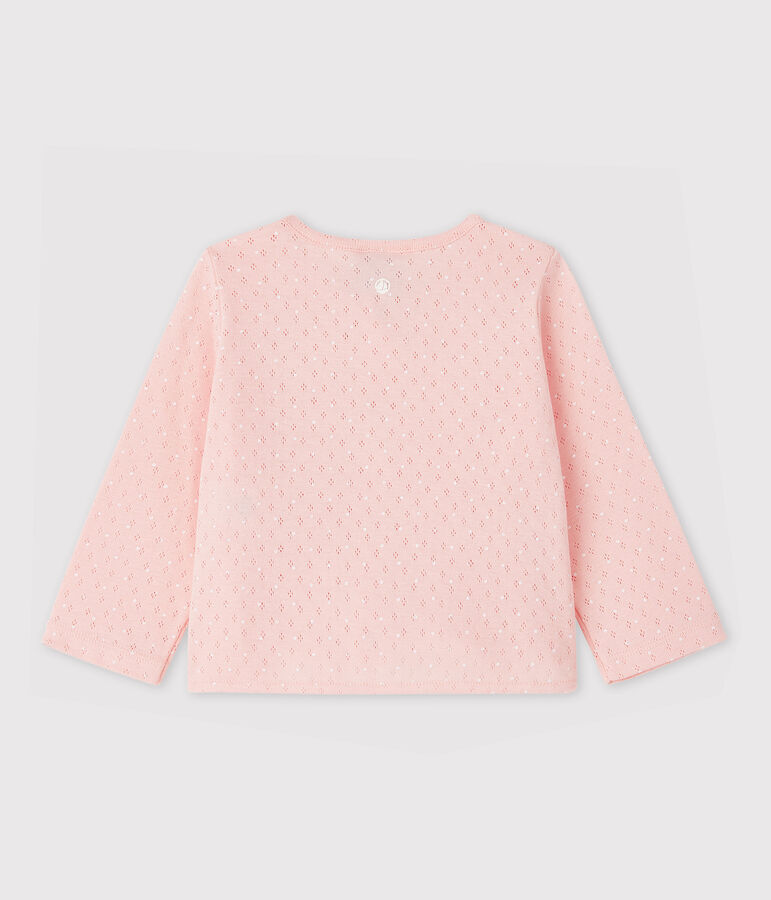 Baby Girls' Ribbed Cardigan pink/white