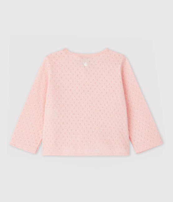 Baby Girls' Ribbed Cardigan MINOIS pink/ECUME white