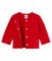 Baby girls' cardigan in quilted tube knit TERKUIT red