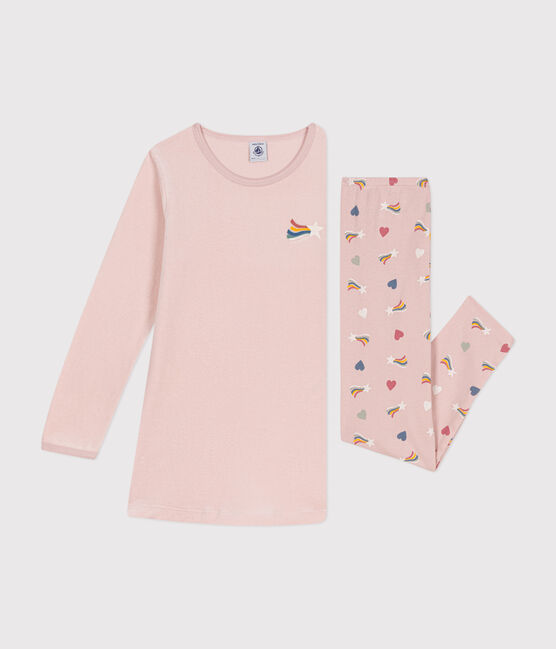 Children's velour nightdress SALINE pink/MULTICO white