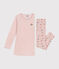 Children's velour nightdress SALINE pink/MULTICO white