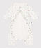Babies' footless fruit pattern cotton bodyjama MARSHMALLOW white/MULTICO white