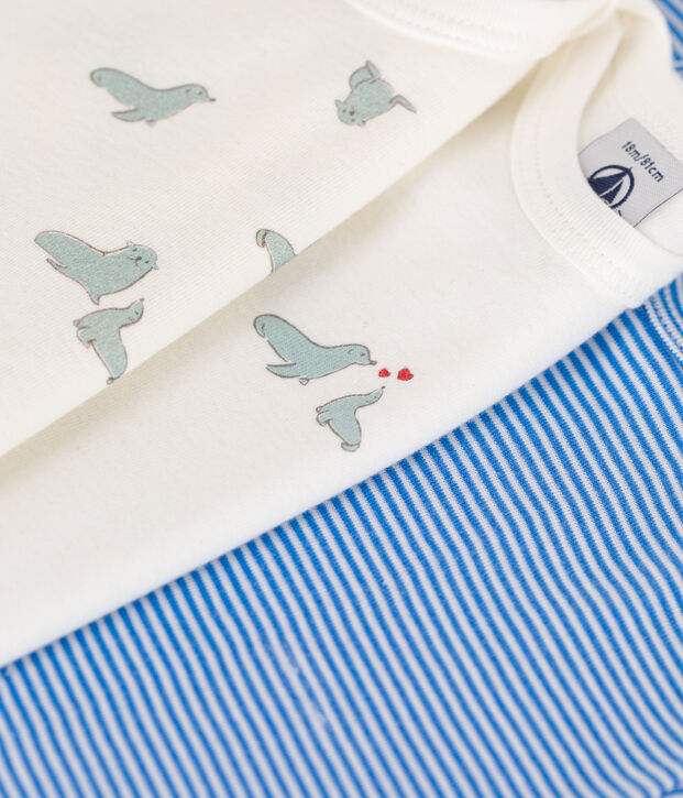 Babies' short-sleeved printed cotton bodies - 3-Pack multicolor