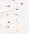 Girls' Sea Animals Short Cotton Pyjamas MARSHMALLOW white/MULTICO white