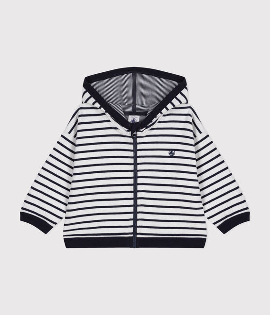 Babies' Hoodie MARSHMALLOW white/SMOKING blue