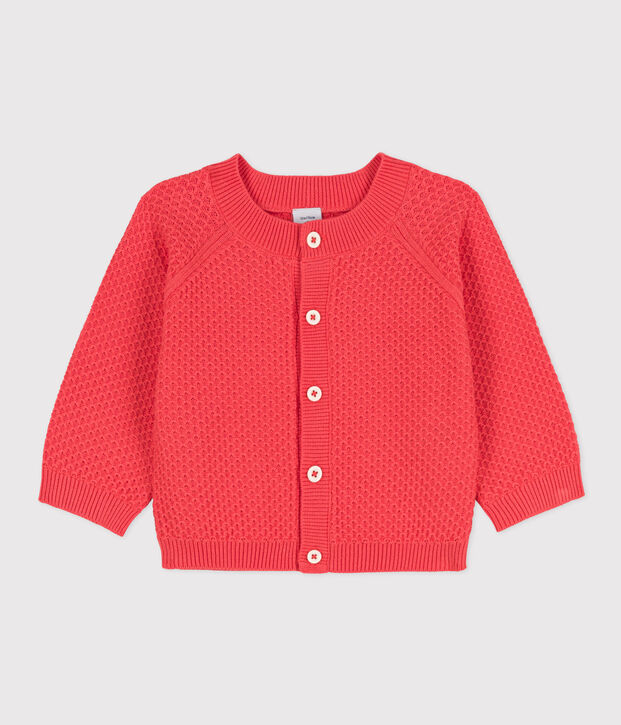 Babies' Cotton Knit Cardigan orange