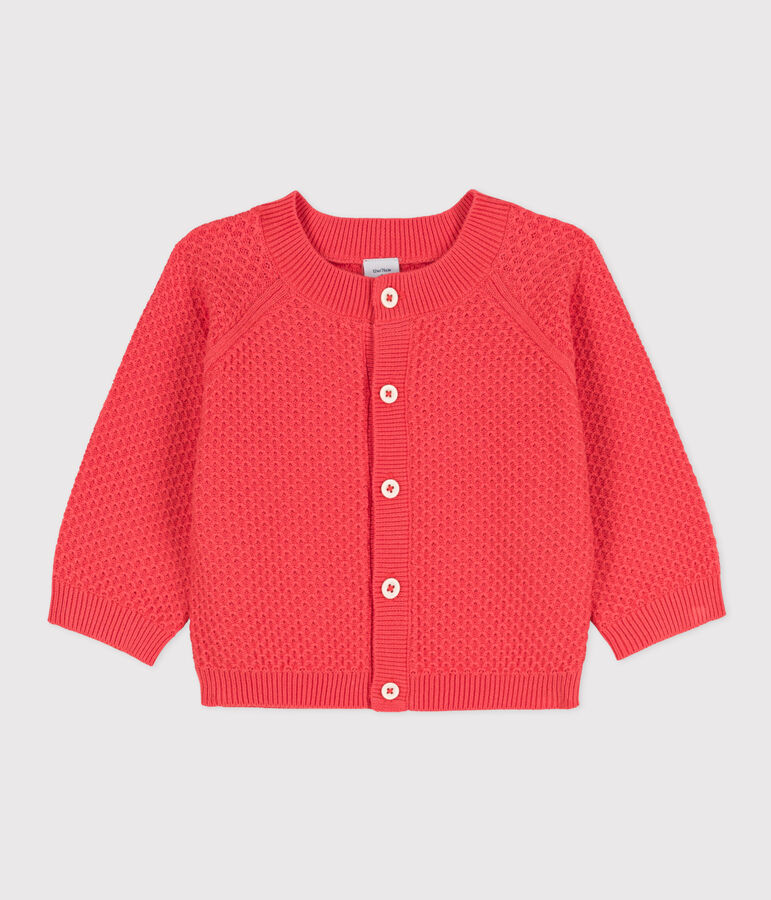 Babies' Cotton Knit Cardigan JUPITER orange
