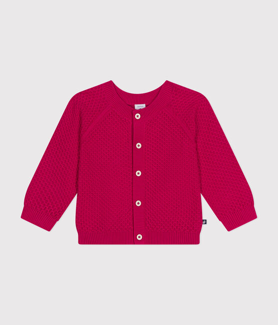 Babies' Knitted Cotton Cardigan DELHI pink
