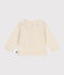 Cardigan with a ruff in knitted fabric containing wool AVALANCHE Ecru