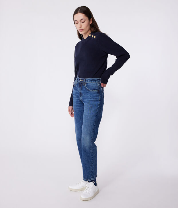 Women's plain cotton sailor-style jumper SMOKING