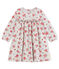 Baby Girls' Long-Sleeved Print Dress BELUGA grey/MULTICO white