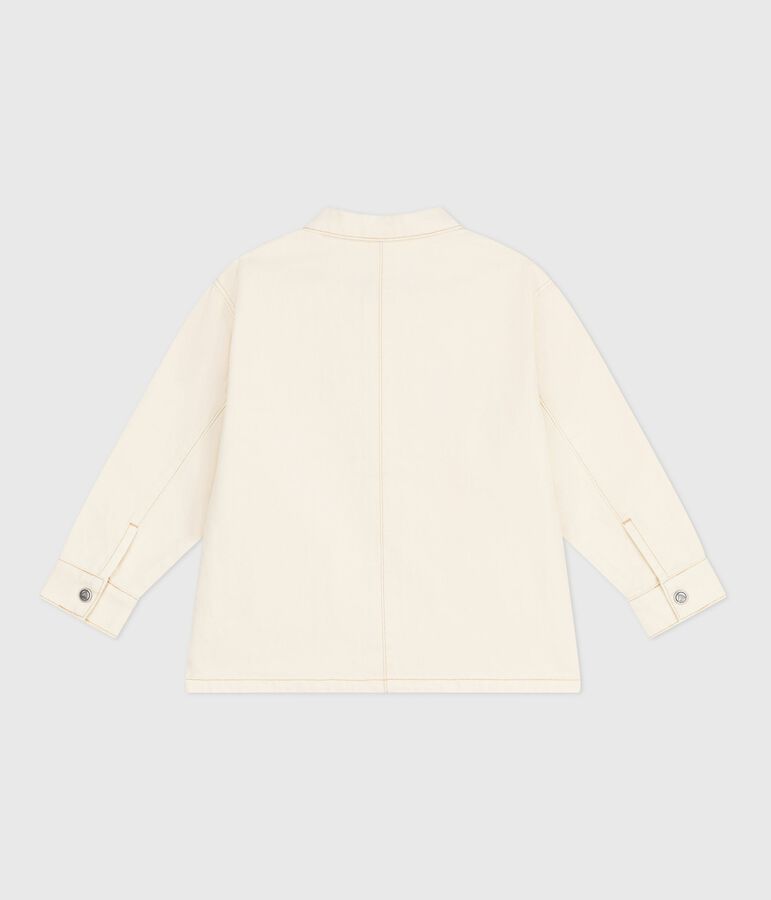 Children's plain denim jacket Ecru