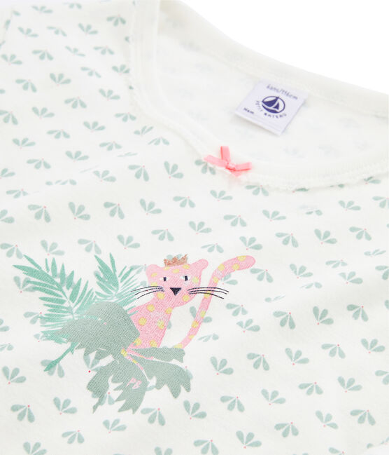 Girls' Ribbed Nightdress MARSHMALLOW white/MULTICO white