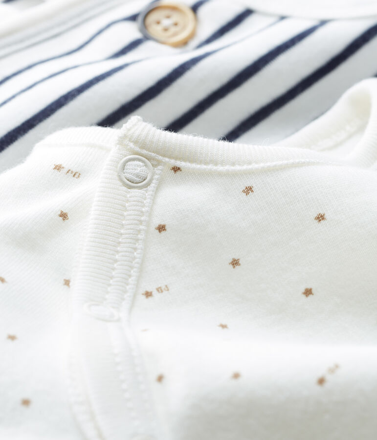 Babies' Ribbed Clothing - 2-Piece Set white/blue